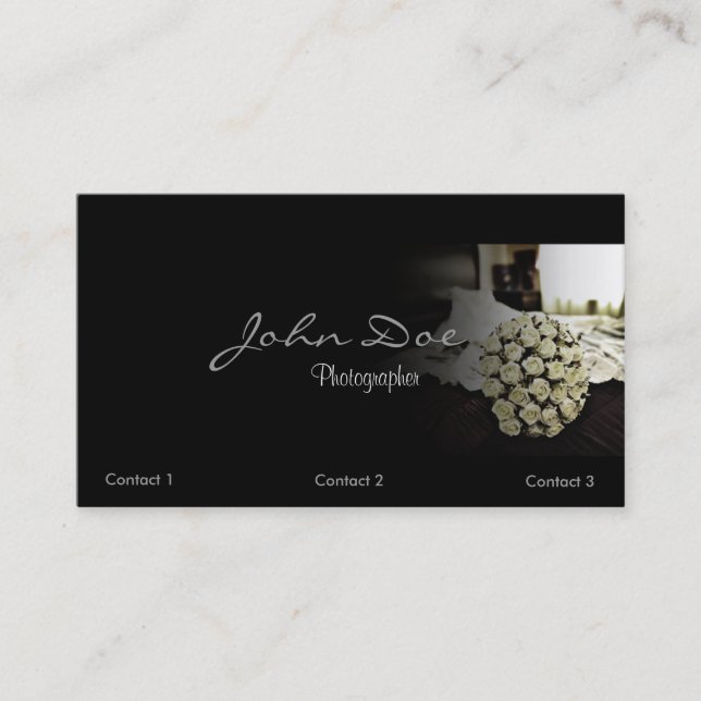 Tarjeta de visita de la fotografía de la boda (Anverso)