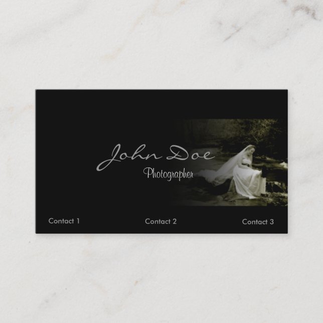 Tarjeta de visita de la fotografía de la boda (Anverso)