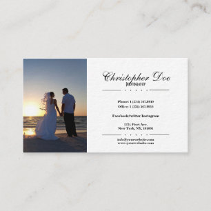 Tarjeta de visita de la fotografía de la boda