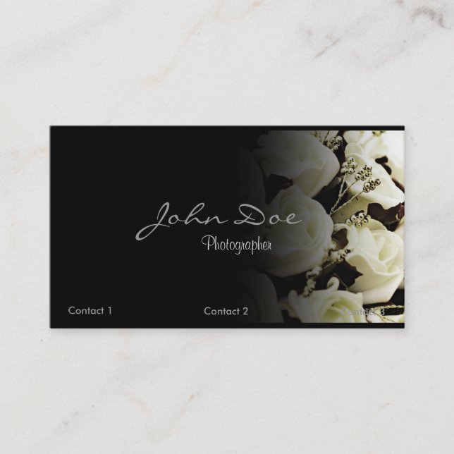 Tarjeta de visita de la fotografía de la boda (Anverso)
