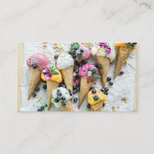 Tarjeta de visita de la fotografía del helado