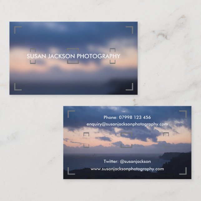 Tarjeta de visita de la fotografía del visor (Anverso / Reverso)