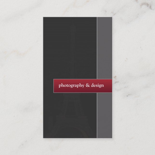 Tarjeta de visita de la fotografía y del diseño (Anverso)