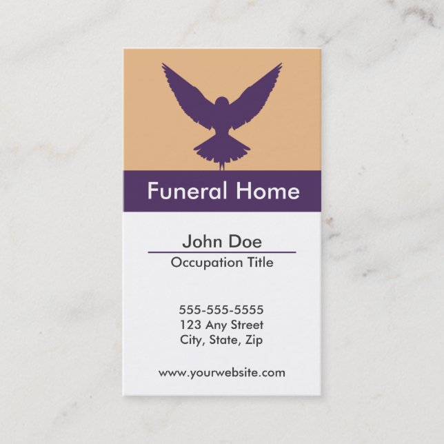 Tarjeta de visita de la funeraria (Anverso)