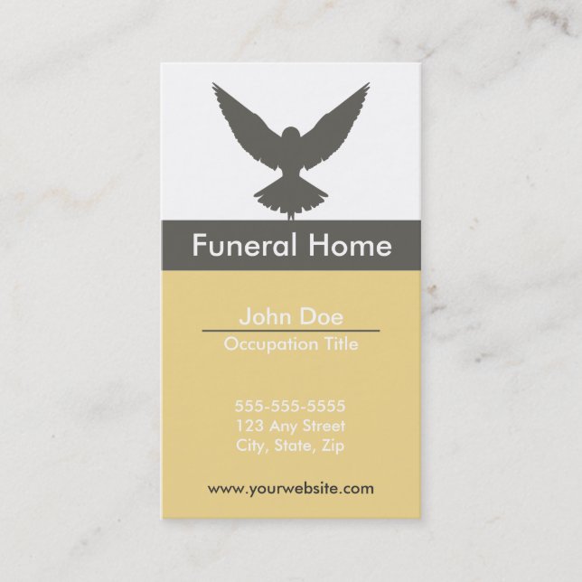 Tarjeta de visita de la funeraria (Anverso)