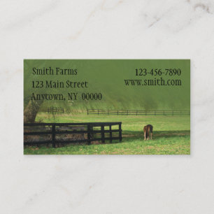 Tarjeta de visita de la granja del caballo