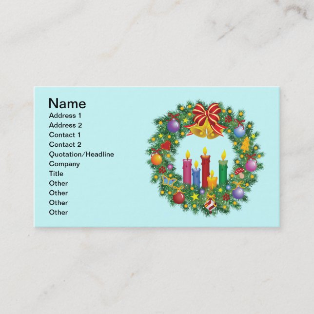 Tarjeta de visita de la guirnalda del navidad (Anverso)