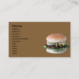 Tarjeta de visita de la hamburguesa