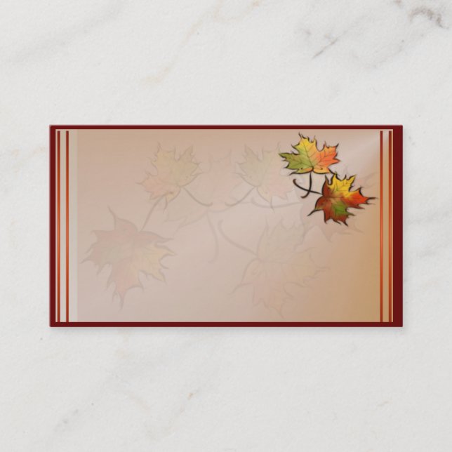 Tarjeta de visita de la hoja del otoño (Anverso)