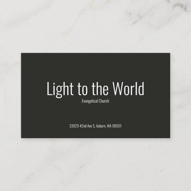 Tarjeta de visita de la iglesia (Anverso)