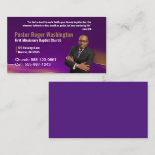 Tarjeta de visita de la Iglesia de la púrpura o de