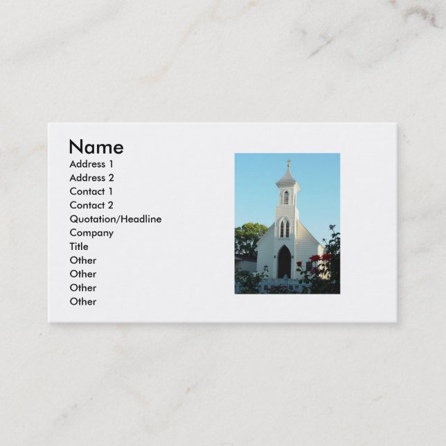 Tarjeta de visita de la iglesia religiosa (Anverso)