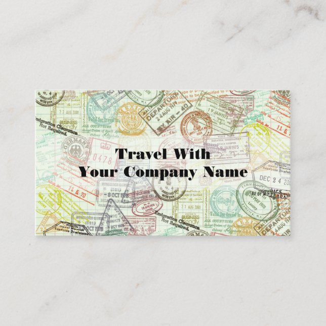 Tarjeta de visita de la impresión del viaje del (Anverso)