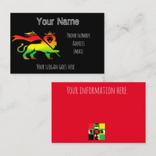 Tarjeta de visita de la isla, Rasta Lion Business
