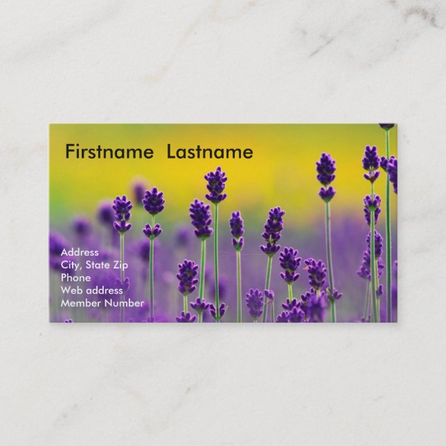 Tarjeta de visita de la lavanda (Anverso)