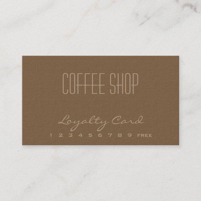 Tarjeta de visita de la lealtad de la cafetería (Anverso)