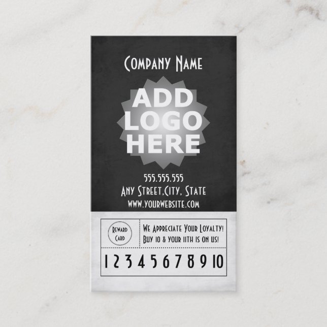 Tarjeta de visita de la lealtad del cliente (Anverso)