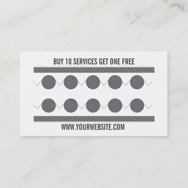 Tarjeta de visita de la lealtad del túnel de (Reverso)