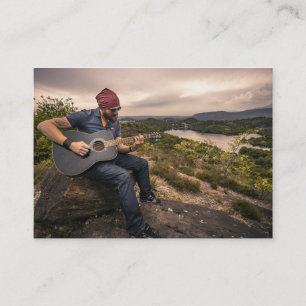 Tarjeta de visita de la lección de la guitarra o