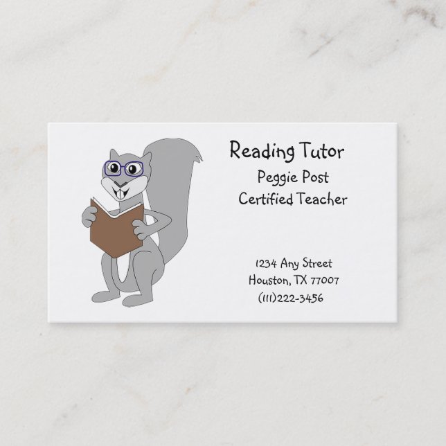 Tarjeta de visita de la lectura (Anverso)