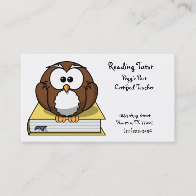 Tarjeta de visita de la lectura (Anverso)