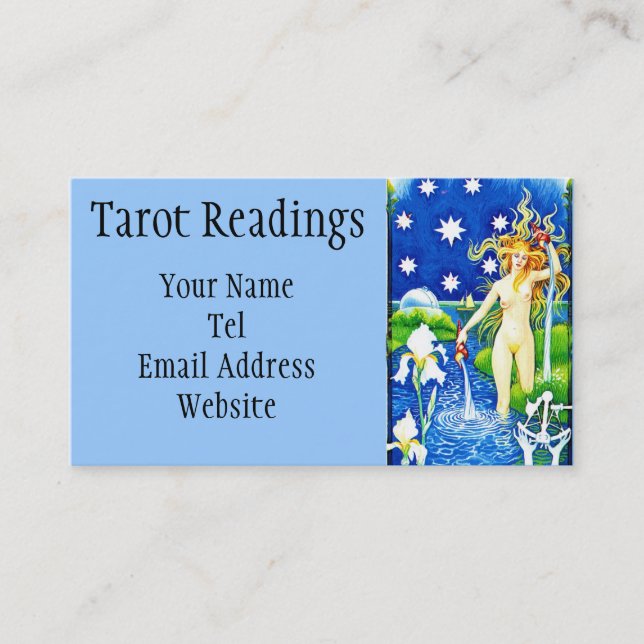 Tarjeta de visita de la lectura de Tarot de la (Anverso)