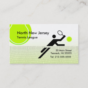 Tarjeta de visita de la liga del tenis