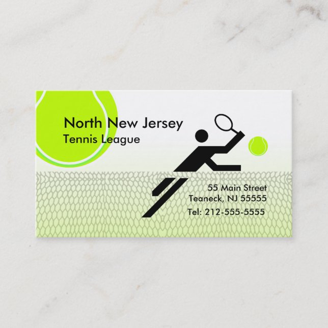 Tarjeta de visita de la liga del tenis (Anverso)
