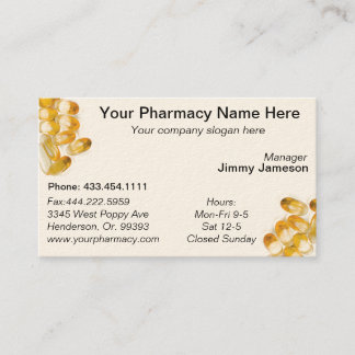 Tarjeta de visita de la lista de la medicación del