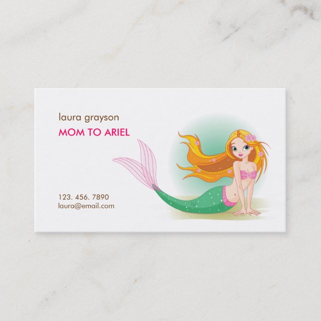 Tarjeta de visita de la mamá de la sirena (Anverso)