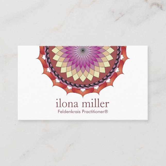 Tarjeta de visita de la mandala del movimiento el (Anverso)