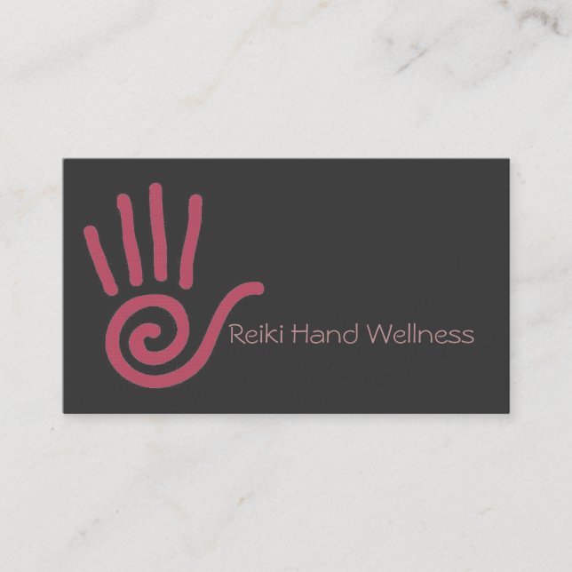 Tarjeta de visita de la mano de Reiki (Anverso)