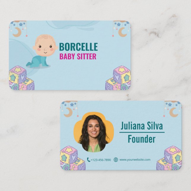 Tarjeta de visita de la marca personalizado Blue B (Anverso / Reverso)