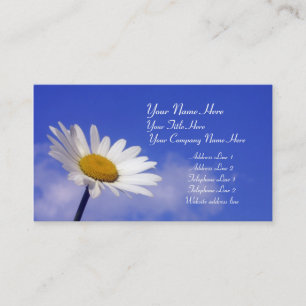 Tarjeta de visita de la margarita del cielo azul