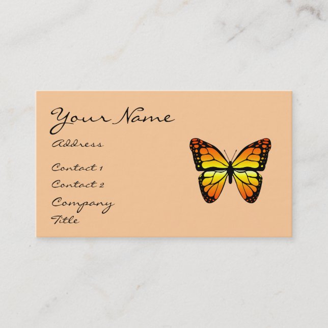 Tarjeta de visita de la mariposa de monarca (Anverso)