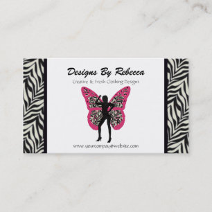 Tarjeta de visita de la mariposa del estampado de