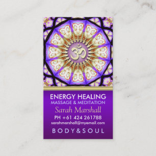 Tarjeta de visita de la meditación de la yoga de