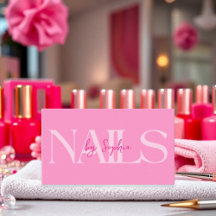Tarjeta de visita de la moderna Belleza Rosa Nail