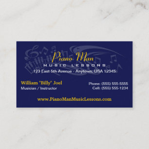Tarjeta de visita de la música/del músico
