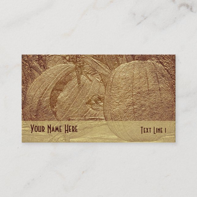 Tarjeta de visita de la naturaleza de las calabaza (Anverso)