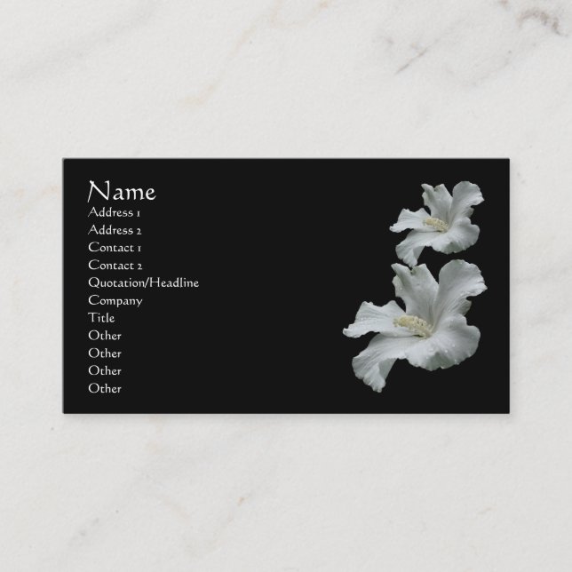 Tarjeta de visita de la naturaleza de las flores d (Anverso)