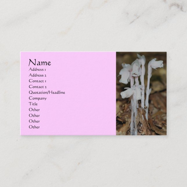 Tarjeta de visita de la naturaleza de las flores s (Anverso)