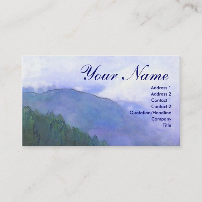 Tarjeta de visita de la niebla de la montaña (Anverso)