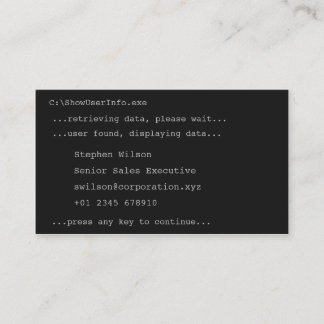 Tarjeta de visita de la novedad del estilo del DOS