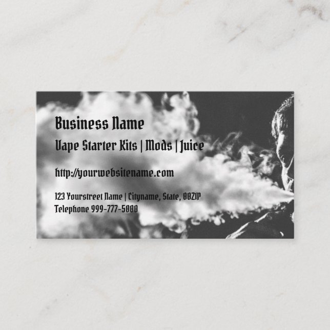 Tarjeta de visita de la nube de Vape que sopla (Anverso)