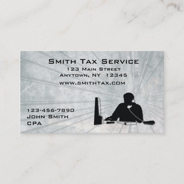 Tarjeta de visita de la oficina del hombre (Anverso)