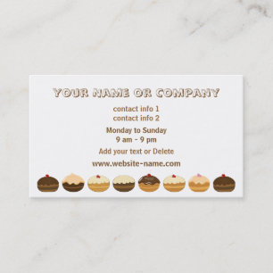 Tarjeta de visita de la panadería