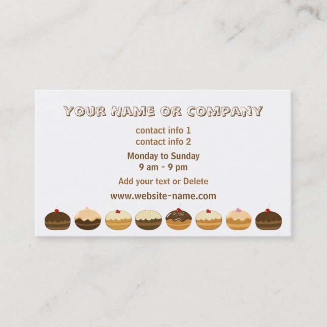 Tarjeta de visita de la panadería (Anverso)