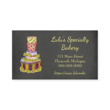Tarjeta de visita de la panadería de la pizarra