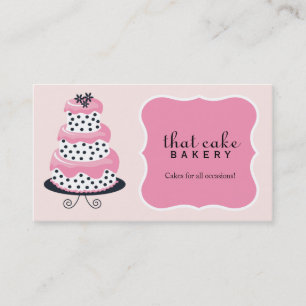 Tarjeta de visita de la panadería de la torta